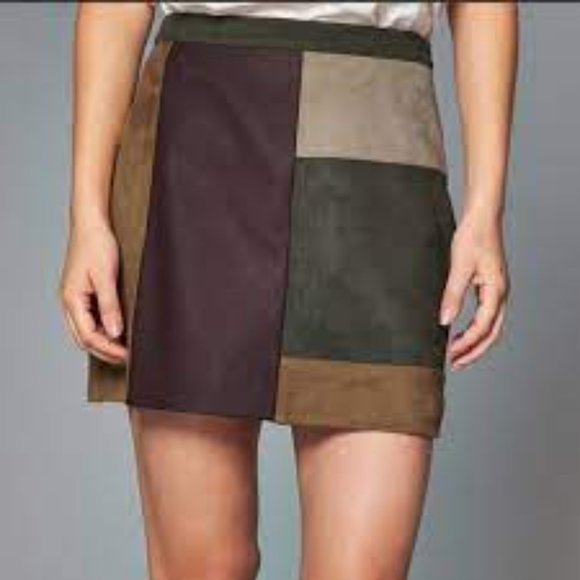 Abercrombie & Fitch Dresses & Skirts - Abercrombie and Fitch Patchwork Skirt Faux Leather NWT